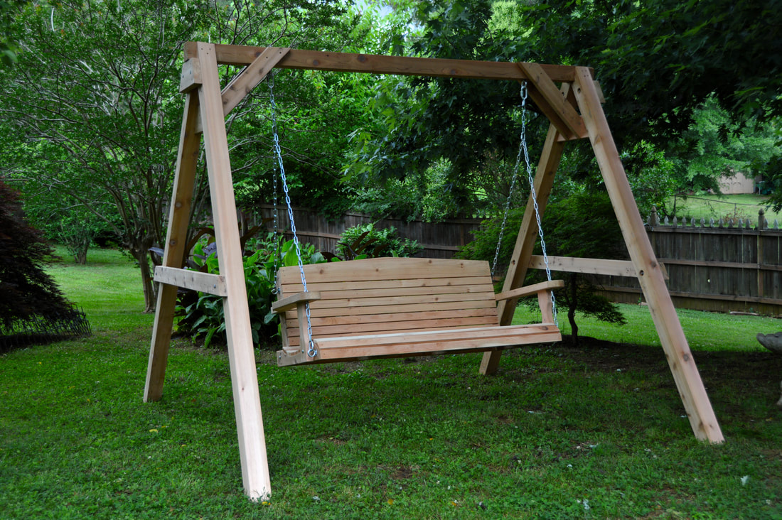 Atlanta Porch Swing A-Frame Cedar Wood