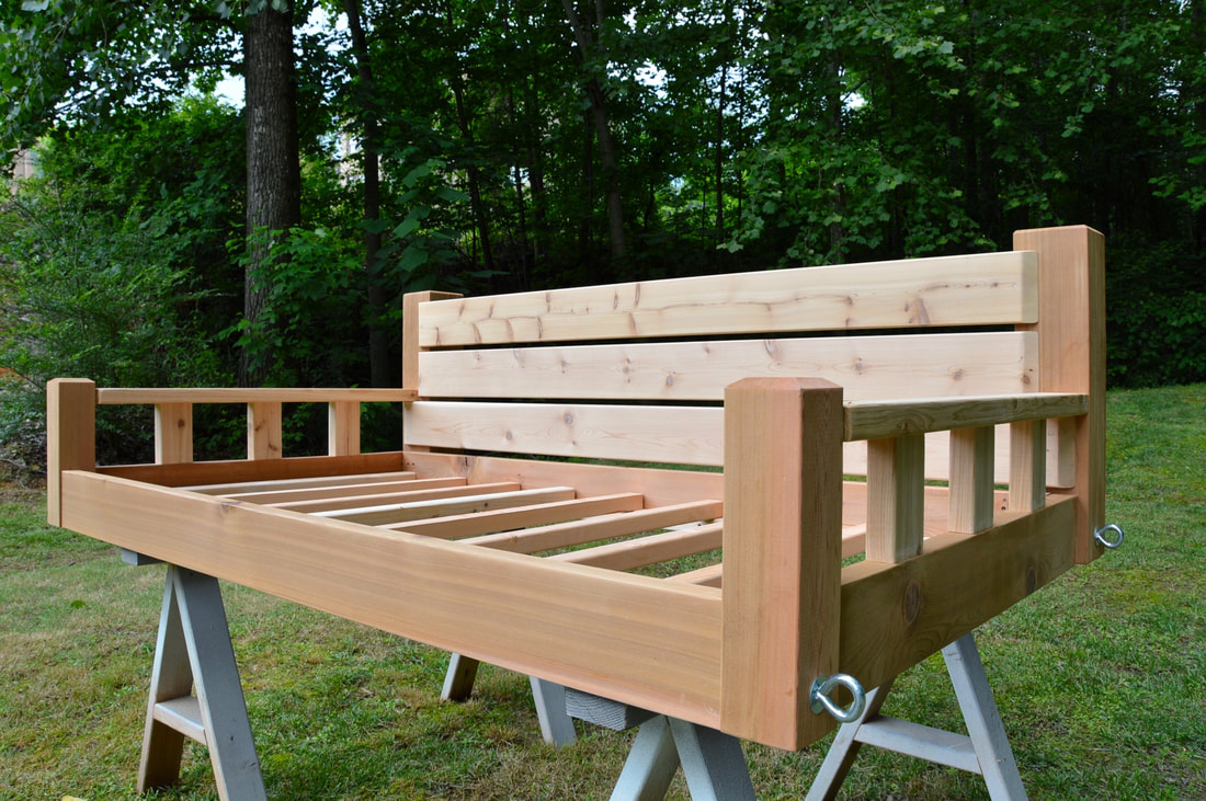 Twin Size Cedar Porch Swing Bed
